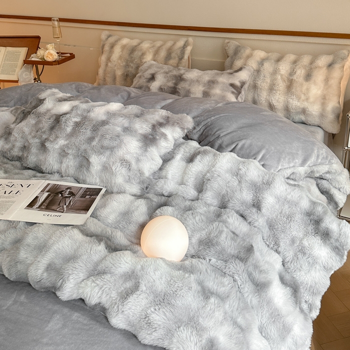 91家纺网 家纺一手货源 找家纺 (汇总) 诺梵 2025新款纯色七彩兔兔绒兔毛绒四件套