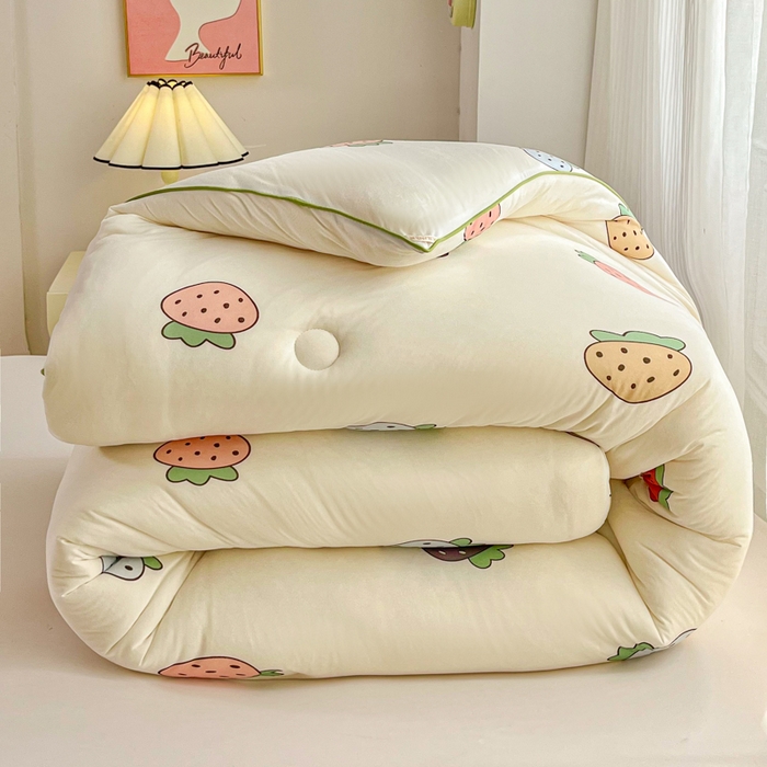 91家纺网 家纺一手货源 找家纺 （总）小叮当家纺仓储工厂店 2025新款母婴级宝宝被子豆豆绒牛奶针织棉被子儿童被子豆豆被大豆被春秋被秋冬被