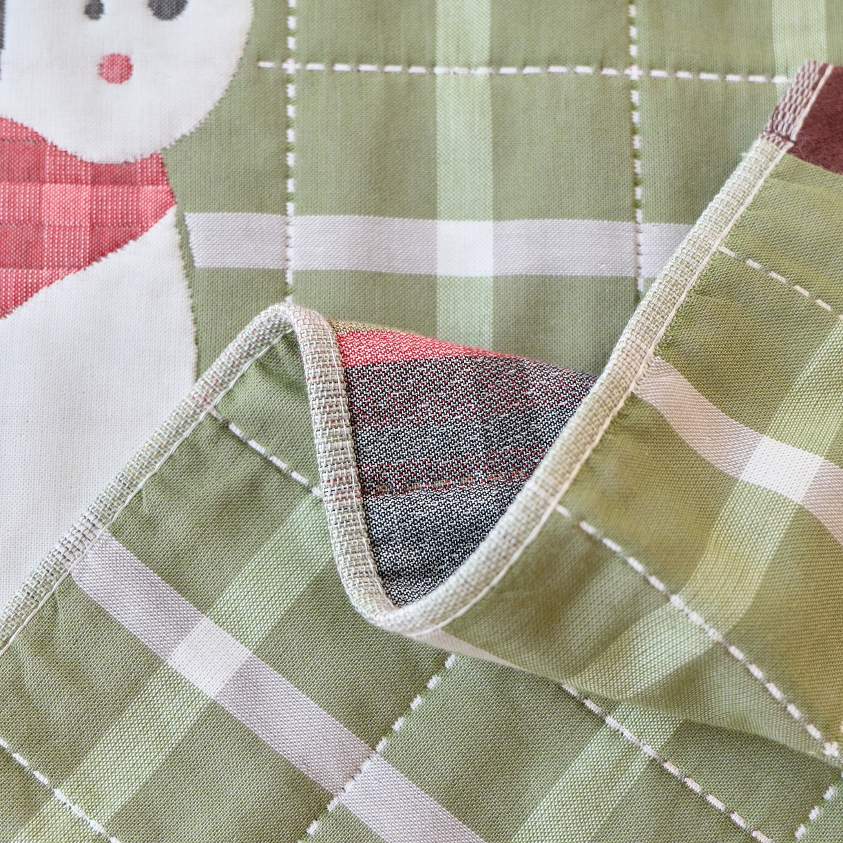 91家纺网 家纺一手货源 找家纺 沐瑟家纺 2025新款卡通格子纯棉八层枕巾（含质检报告） 围巾狗