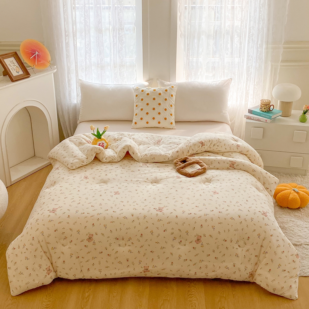 91家纺网 家纺一手货源 找家纺 小叮当家纺仓储工厂店 2025新款母婴级宝宝被子豆豆绒牛奶针织棉被子儿童被子豆豆被大豆被春秋被秋冬被 花间小熊