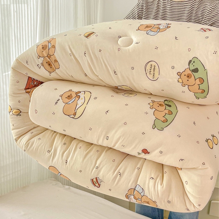 91家纺网 家纺一手货源 找家纺 小叮当家纺仓储工厂店 2025新款母婴级宝宝被子豆豆绒牛奶针织棉被子儿童被子豆豆被大豆被春秋被秋冬被 卡皮巴拉