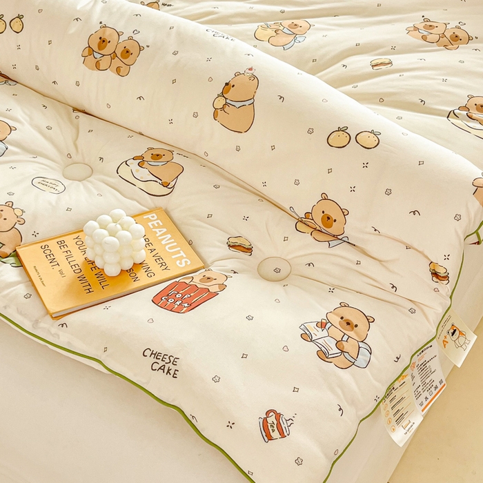 91家纺网 家纺一手货源 找家纺 小叮当家纺仓储工厂店 2025新款母婴级宝宝被子豆豆绒牛奶针织棉被子儿童被子豆豆被大豆被春秋被秋冬被 卡皮巴拉