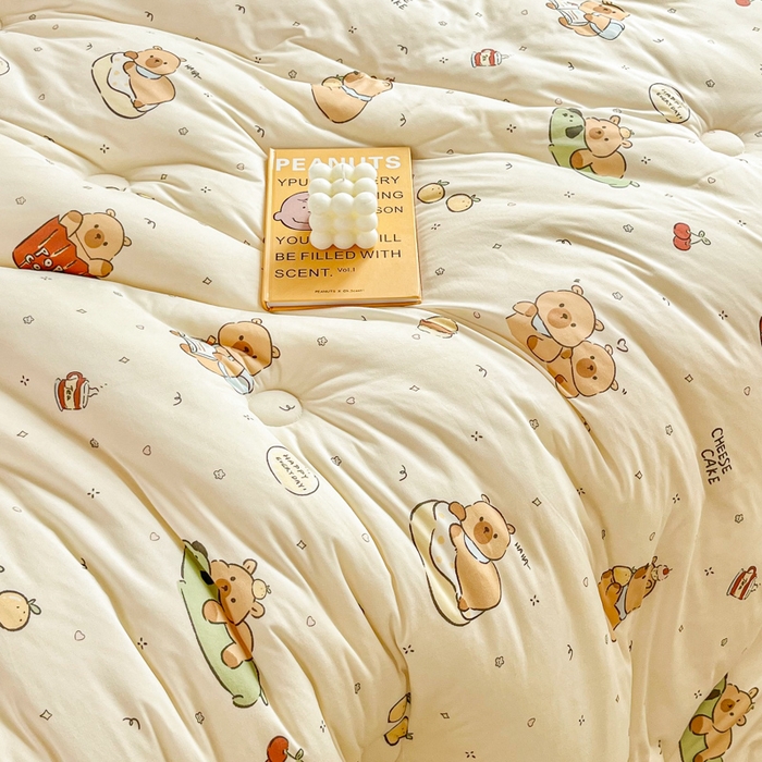 91家纺网 家纺一手货源 找家纺 小叮当家纺仓储工厂店 2025新款母婴级宝宝被子豆豆绒牛奶针织棉被子儿童被子豆豆被大豆被春秋被秋冬被 卡皮巴拉