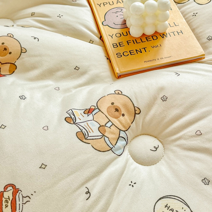 91家纺网 家纺一手货源 找家纺 小叮当家纺仓储工厂店 2025新款母婴级宝宝被子豆豆绒牛奶针织棉被子儿童被子豆豆被大豆被春秋被秋冬被 卡皮巴拉