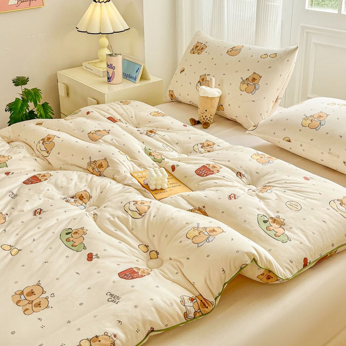 91家纺网 家纺一手货源 找家纺 小叮当家纺仓储工厂店 2025新款母婴级宝宝被子豆豆绒牛奶针织棉被子儿童被子豆豆被大豆被春秋被秋冬被 卡皮巴拉