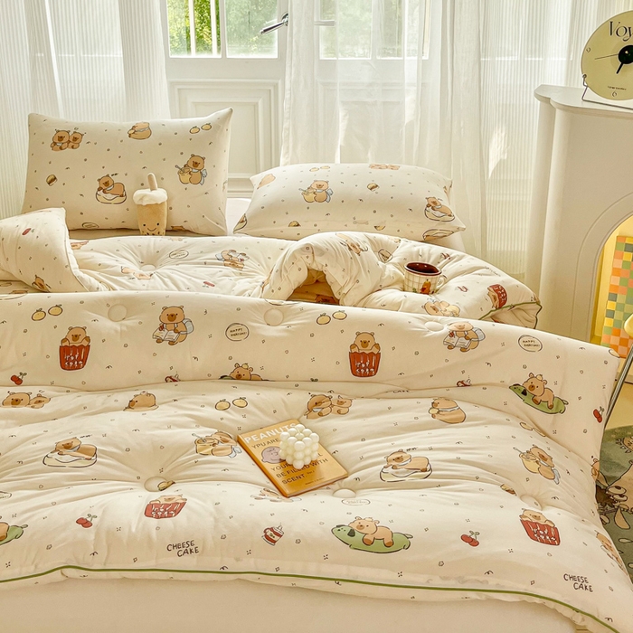 91家纺网 家纺一手货源 找家纺 小叮当家纺仓储工厂店 2025新款母婴级宝宝被子豆豆绒牛奶针织棉被子儿童被子豆豆被大豆被春秋被秋冬被 卡皮巴拉