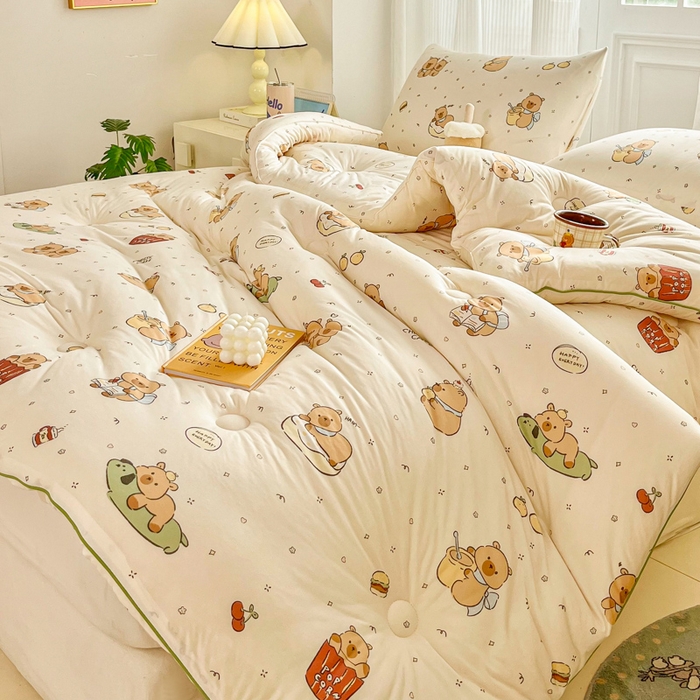 91家纺网 家纺一手货源 找家纺 小叮当家纺仓储工厂店 2025新款母婴级宝宝被子豆豆绒牛奶针织棉被子儿童被子豆豆被大豆被春秋被秋冬被 卡皮巴拉