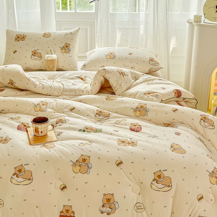 91家纺网 家纺一手货源 找家纺 小叮当家纺仓储工厂店 2025新款母婴级宝宝被子豆豆绒牛奶针织棉被子儿童被子豆豆被大豆被春秋被秋冬被 卡皮巴拉