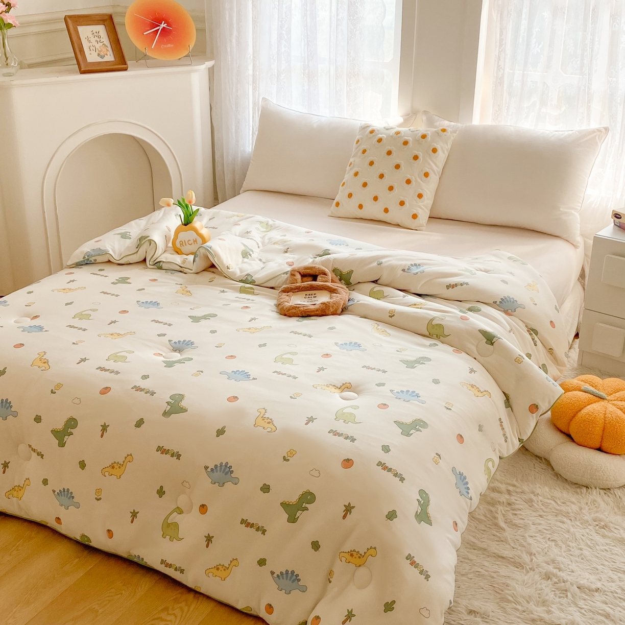 91家纺网 家纺一手货源 找家纺 小叮当家纺仓储工厂店 2025新款母婴级宝宝被子豆豆绒牛奶针织棉被子儿童被子豆豆被大豆被春秋被秋冬被 卡通小恐龙