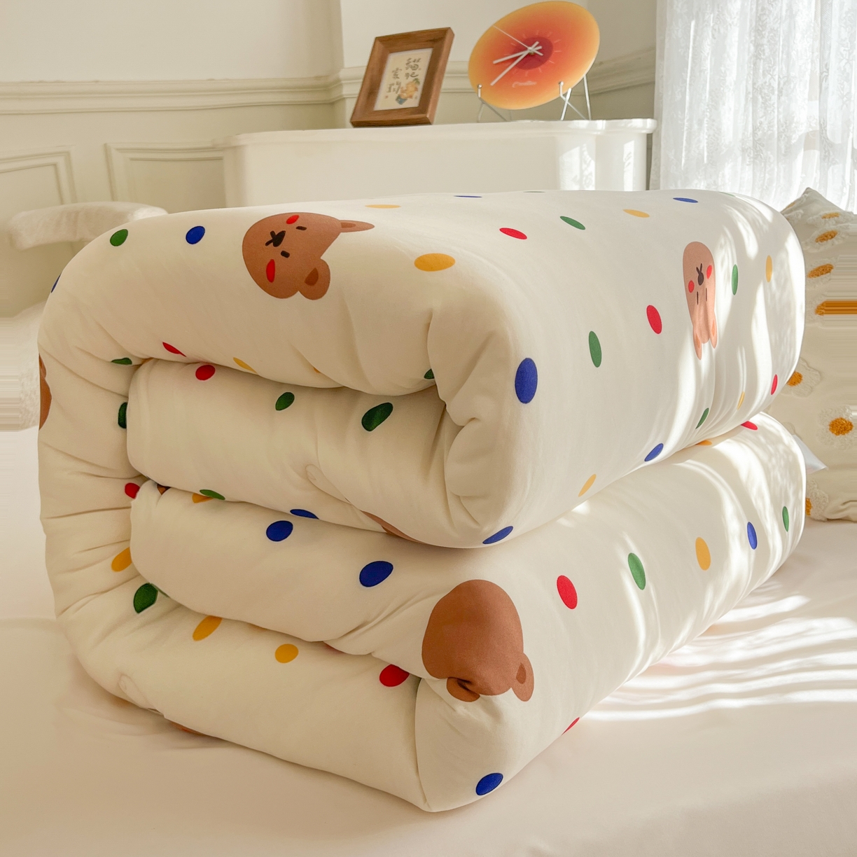 91家纺网 家纺一手货源 找家纺 小叮当家纺仓储工厂店 2025新款母婴级宝宝被子豆豆绒牛奶针织棉被子儿童被子豆豆被大豆被春秋被秋冬被 米洛熊