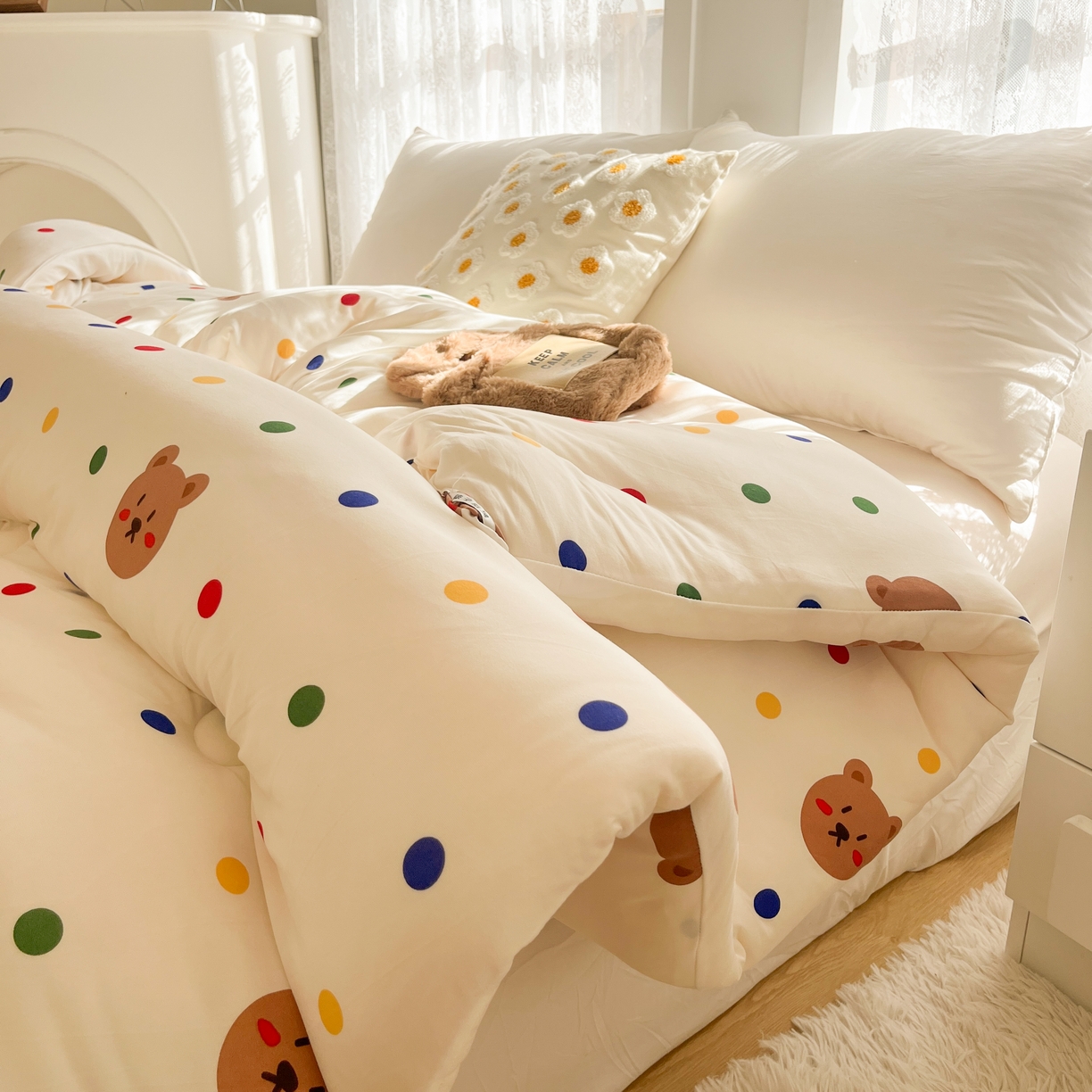 91家纺网 家纺一手货源 找家纺 小叮当家纺仓储工厂店 2025新款母婴级宝宝被子豆豆绒牛奶针织棉被子儿童被子豆豆被大豆被春秋被秋冬被 米洛熊