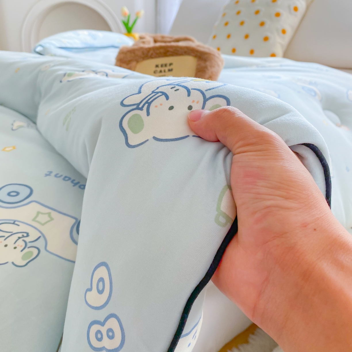 91家纺网 家纺一手货源 找家纺 小叮当家纺仓储工厂店 2025新款母婴级宝宝被子豆豆绒牛奶针织棉被子儿童被子豆豆被大豆被春秋被秋冬被 汽车小象