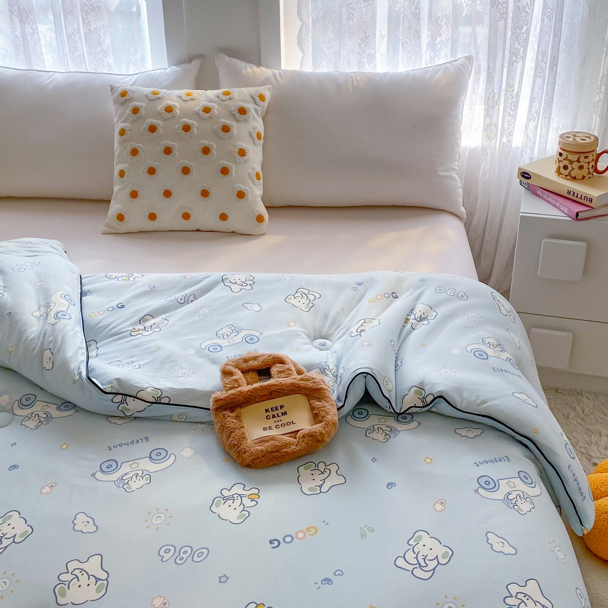 91家纺网 家纺一手货源 找家纺 小叮当家纺仓储工厂店 2025新款母婴级宝宝被子豆豆绒牛奶针织棉被子儿童被子豆豆被大豆被春秋被秋冬被 汽车小象