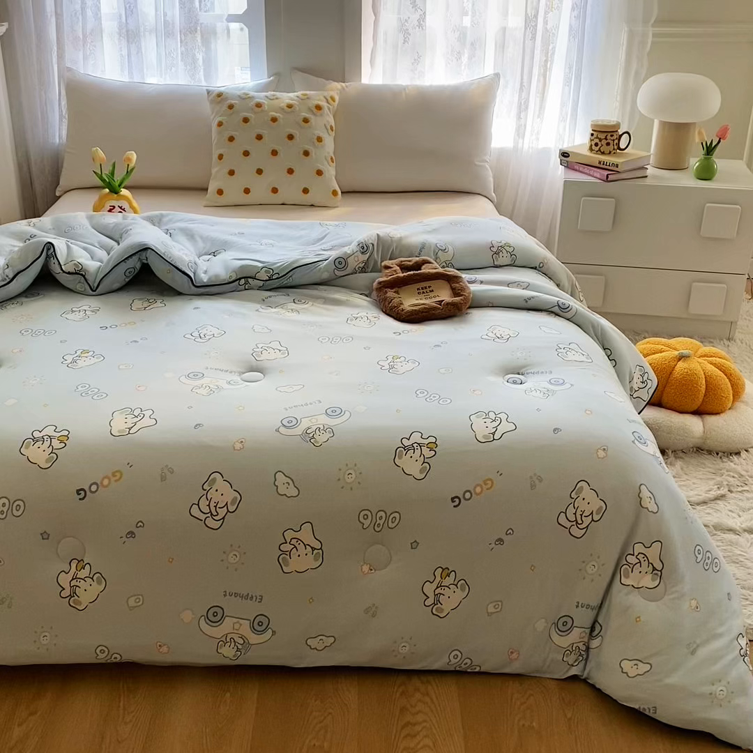 91家纺网 家纺一手货源 找家纺 小叮当家纺仓储工厂店 2025新款母婴级宝宝被子豆豆绒牛奶针织棉被子儿童被子豆豆被大豆被春秋被秋冬被 汽车小象