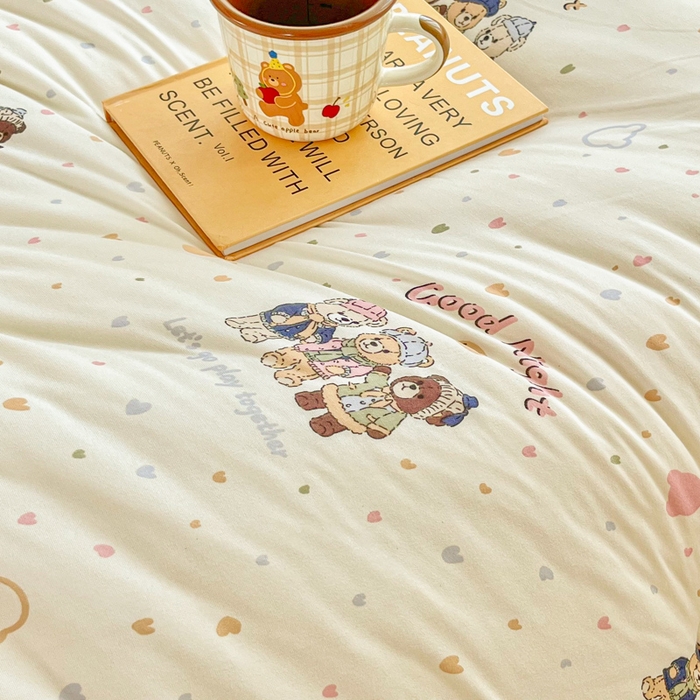 91家纺网 家纺一手货源 找家纺 小叮当家纺仓储工厂店 2025新款母婴级宝宝被子豆豆绒牛奶针织棉被子儿童被子豆豆被大豆被春秋被秋冬被 三只小熊