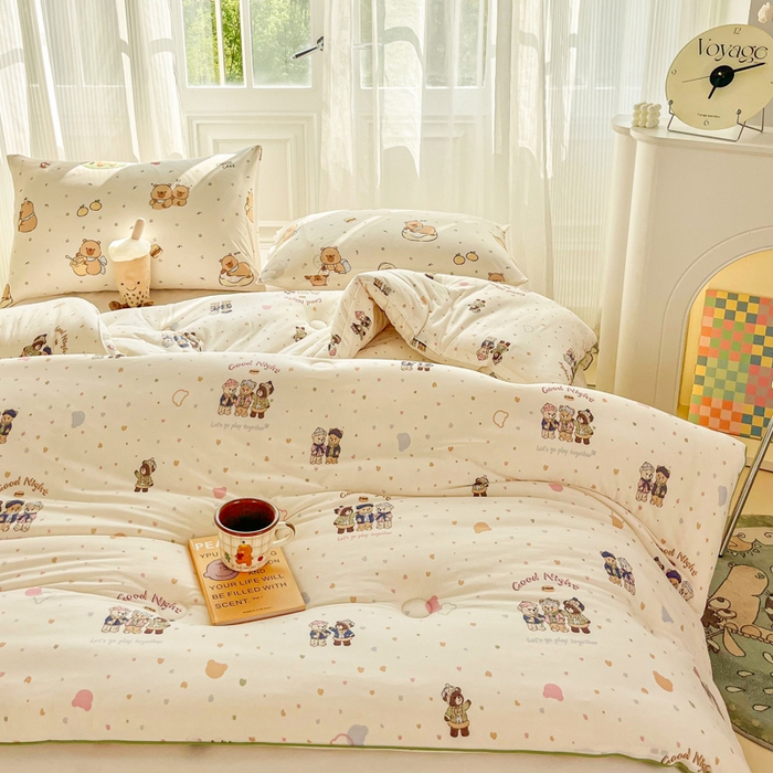 91家纺网 家纺一手货源 找家纺 小叮当家纺仓储工厂店 2025新款母婴级宝宝被子豆豆绒牛奶针织棉被子儿童被子豆豆被大豆被春秋被秋冬被 三只小熊