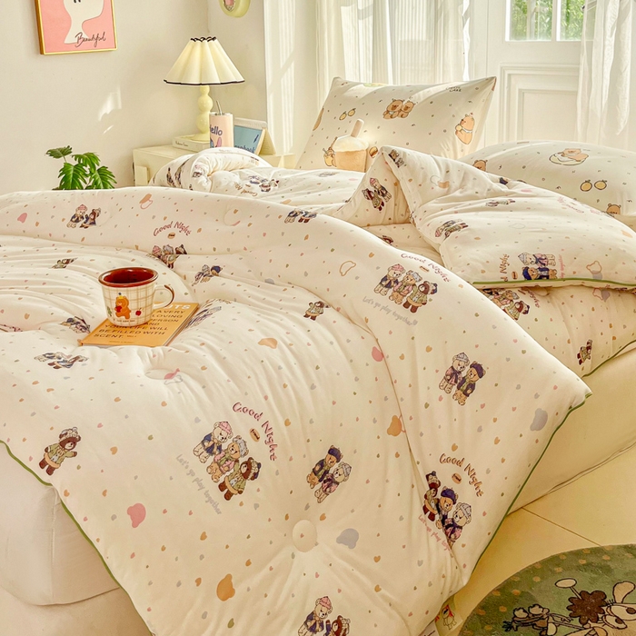 91家纺网 家纺一手货源 找家纺 小叮当家纺仓储工厂店 2025新款母婴级宝宝被子豆豆绒牛奶针织棉被子儿童被子豆豆被大豆被春秋被秋冬被 三只小熊