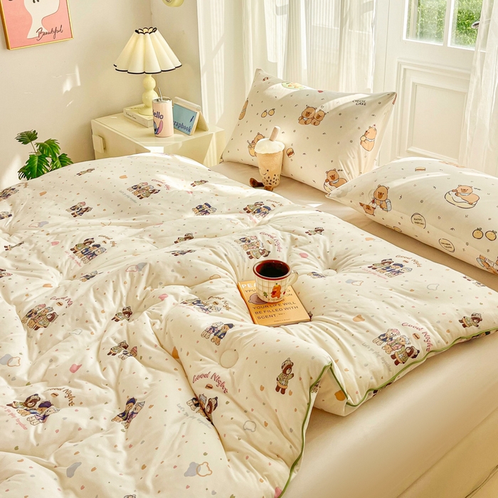 91家纺网 家纺一手货源 找家纺 小叮当家纺仓储工厂店 2025新款母婴级宝宝被子豆豆绒牛奶针织棉被子儿童被子豆豆被大豆被春秋被秋冬被 三只小熊