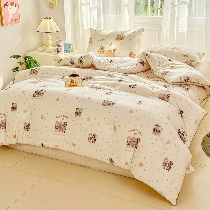 91家纺网 家纺一手货源 找家纺 小叮当家纺仓储工厂店 2025新款母婴级宝宝被子豆豆绒牛奶针织棉被子儿童被子豆豆被大豆被春秋被秋冬被 三只小熊