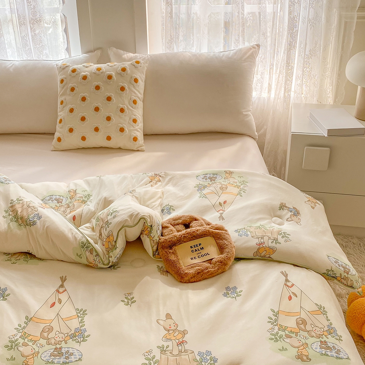 91家纺网 家纺一手货源 找家纺 小叮当家纺仓储工厂店 2025新款母婴级宝宝被子豆豆绒牛奶针织棉被子儿童被子豆豆被大豆被春秋被秋冬被 松鼠萌兔