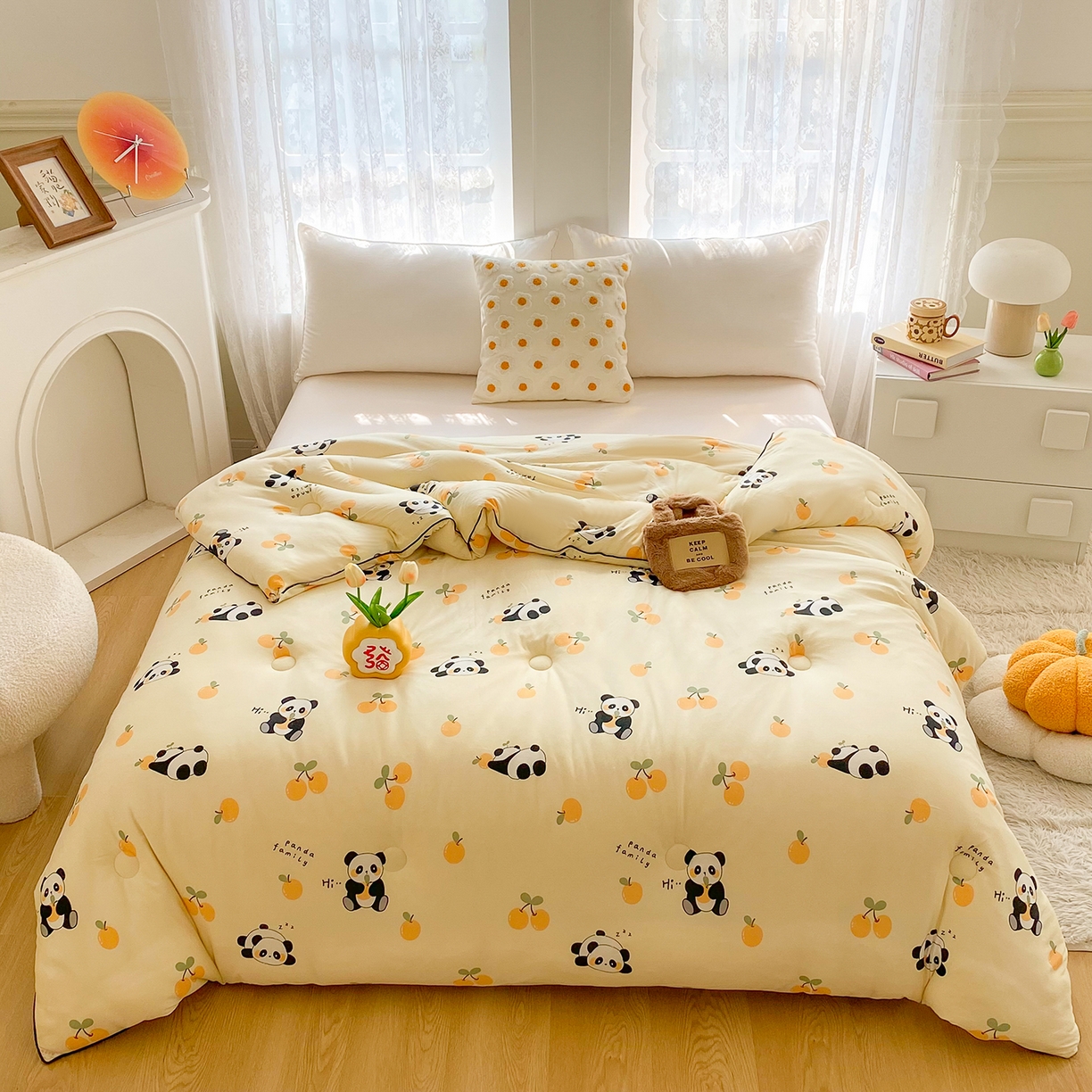 91家纺网 家纺一手货源 找家纺 小叮当家纺仓储工厂店 2025新款母婴级宝宝被子豆豆绒牛奶针织棉被子儿童被子豆豆被大豆被春秋被秋冬被 熊猫乐园