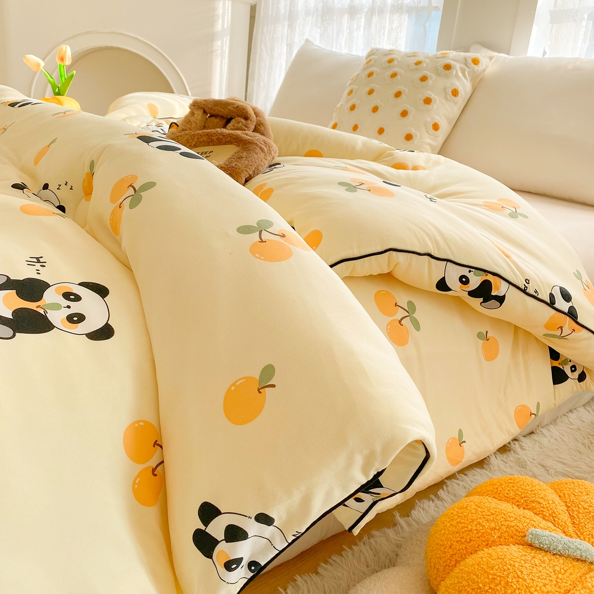 91家纺网 家纺一手货源 找家纺 小叮当家纺仓储工厂店 2025新款母婴级宝宝被子豆豆绒牛奶针织棉被子儿童被子豆豆被大豆被春秋被秋冬被 熊猫乐园