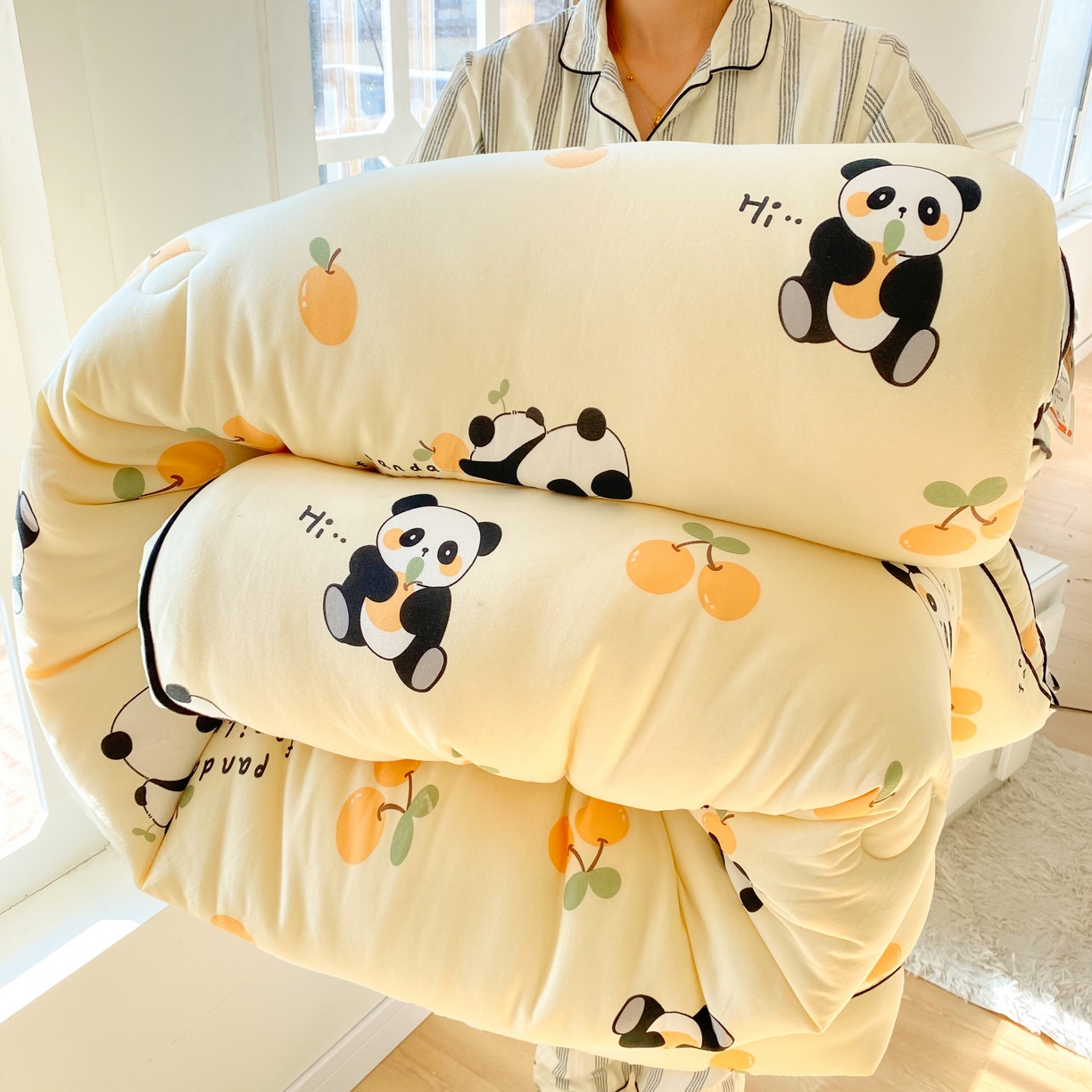 91家纺网 家纺一手货源 找家纺 小叮当家纺仓储工厂店 2025新款母婴级宝宝被子豆豆绒牛奶针织棉被子儿童被子豆豆被大豆被春秋被秋冬被 熊猫乐园