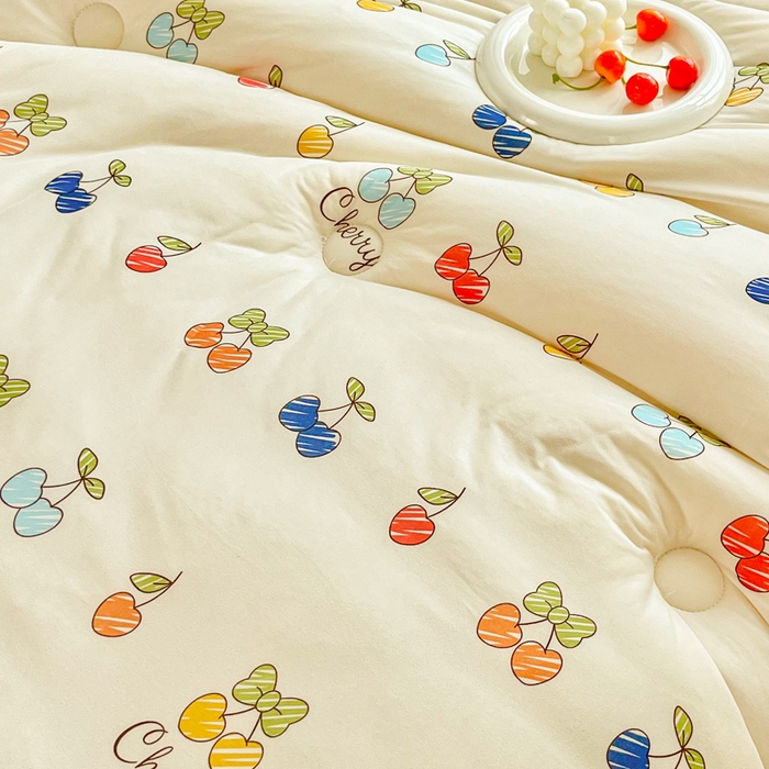 91家纺网 家纺一手货源 找家纺 小叮当家纺仓储工厂店 2025新款母婴级宝宝被子豆豆绒牛奶针织棉被子儿童被子豆豆被大豆被春秋被秋冬被 樱桃画