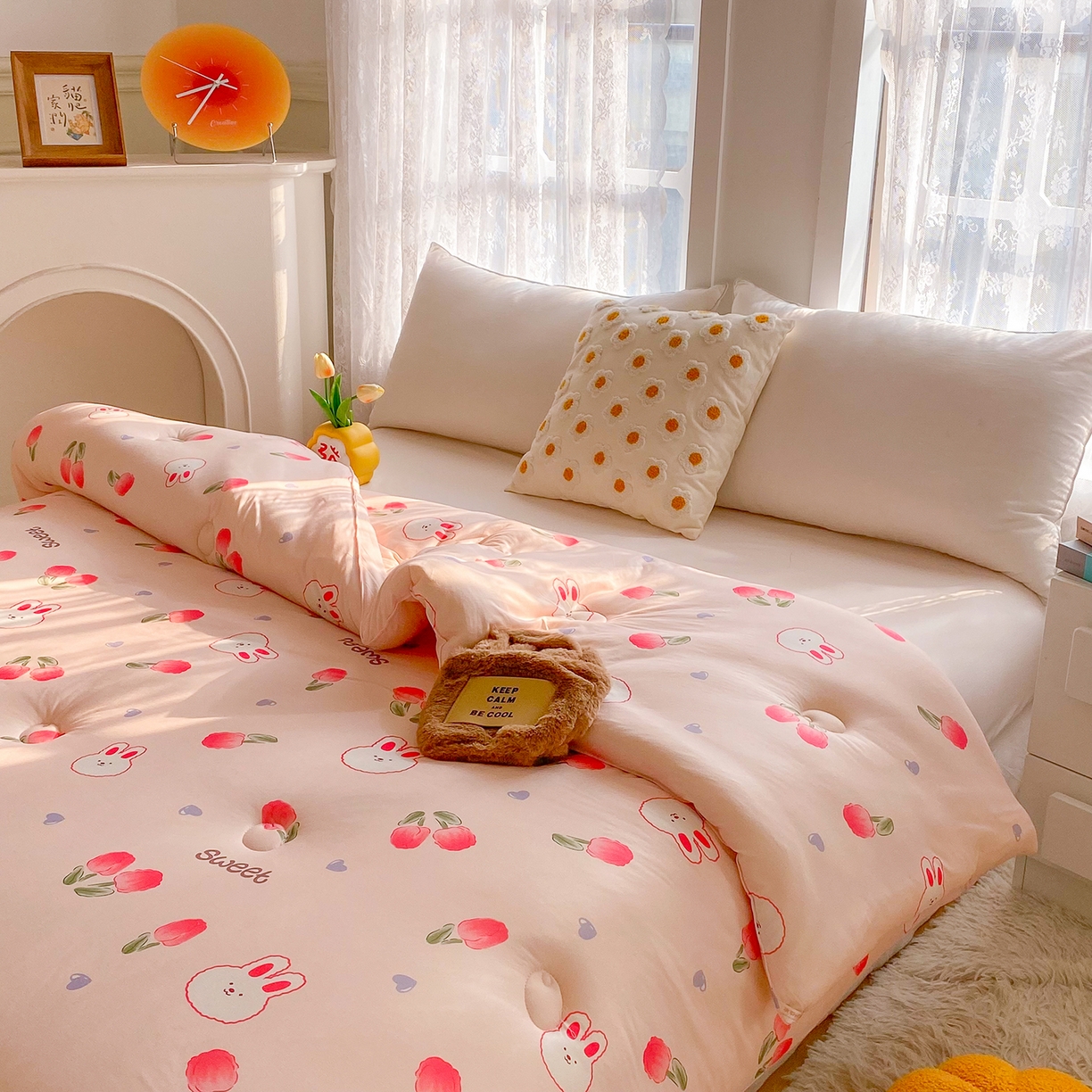 91家纺网 家纺一手货源 找家纺 小叮当家纺仓储工厂店 2025新款母婴级宝宝被子豆豆绒牛奶针织棉被子儿童被子豆豆被大豆被春秋被秋冬被 郁金香免