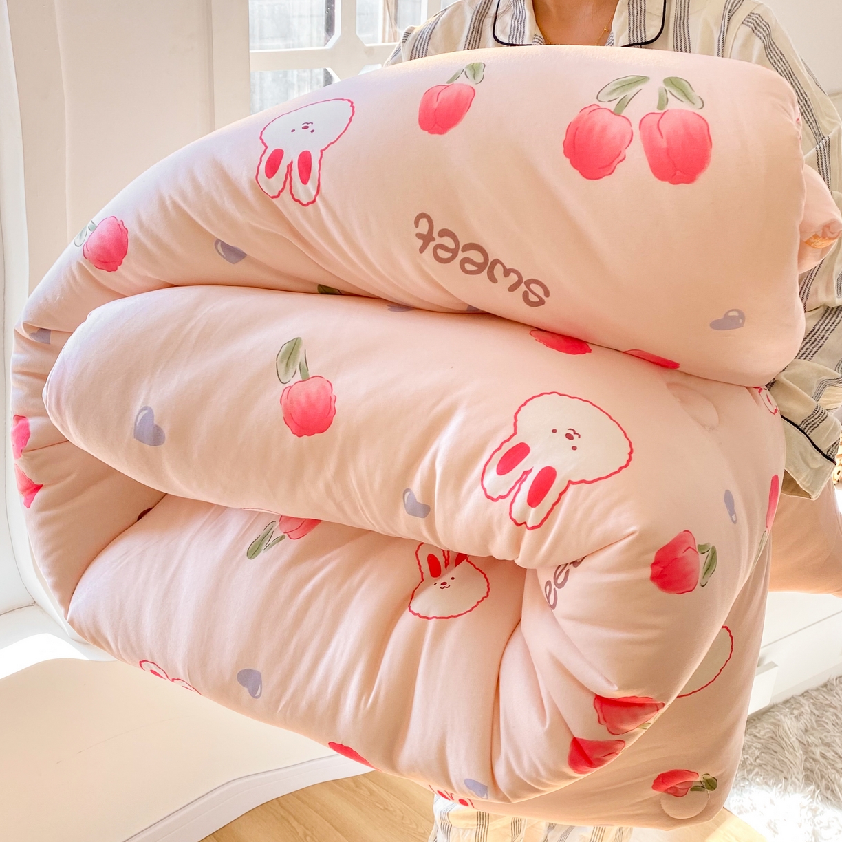 91家纺网 家纺一手货源 找家纺 小叮当家纺仓储工厂店 2025新款母婴级宝宝被子豆豆绒牛奶针织棉被子儿童被子豆豆被大豆被春秋被秋冬被 郁金香免