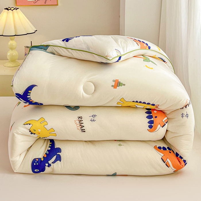 91家纺网 家纺一手货源 找家纺 小叮当家纺仓储工厂店 2025新款母婴级宝宝被子豆豆绒牛奶针织棉被子儿童被子豆豆被大豆被春秋被秋冬被 侏罗纪