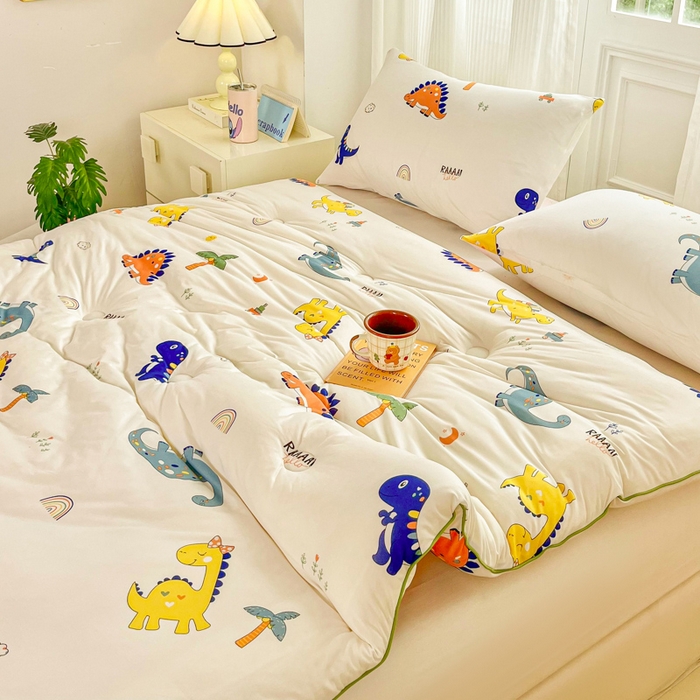 91家纺网 家纺一手货源 找家纺 小叮当家纺仓储工厂店 2025新款母婴级宝宝被子豆豆绒牛奶针织棉被子儿童被子豆豆被大豆被春秋被秋冬被 侏罗纪