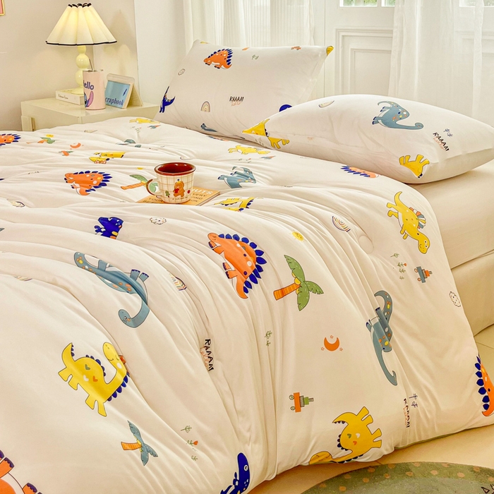 91家纺网 家纺一手货源 找家纺 小叮当家纺仓储工厂店 2025新款母婴级宝宝被子豆豆绒牛奶针织棉被子儿童被子豆豆被大豆被春秋被秋冬被 侏罗纪