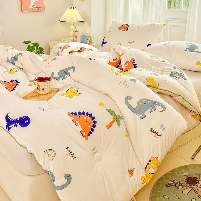 91家纺网 家纺一手货源 找家纺 小叮当家纺仓储工厂店 2025新款母婴级宝宝被子豆豆绒牛奶针织棉被子儿童被子豆豆被大豆被春秋被秋冬被 侏罗纪