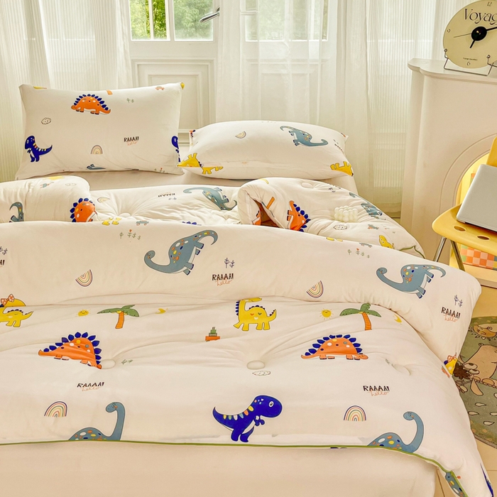 91家纺网 家纺一手货源 找家纺 小叮当家纺仓储工厂店 2025新款母婴级宝宝被子豆豆绒牛奶针织棉被子儿童被子豆豆被大豆被春秋被秋冬被 侏罗纪