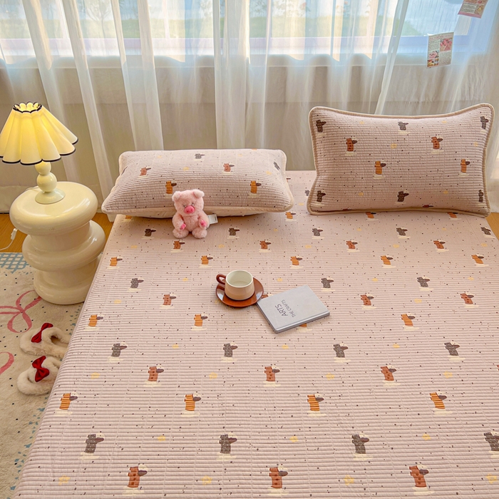 91家纺网 家纺一手货源 找家纺 （总）床盖工厂店 2025新款亲肤舒适高温酵素砂洗全棉纯棉加宝宝绒床盖三件套