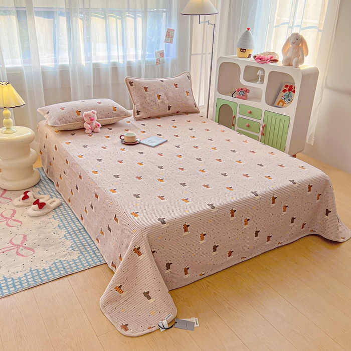 91家纺网 家纺一手货源 找家纺 （总）床盖工厂店 2025新款亲肤舒适高温酵素砂洗全棉纯棉加宝宝绒床盖三件套