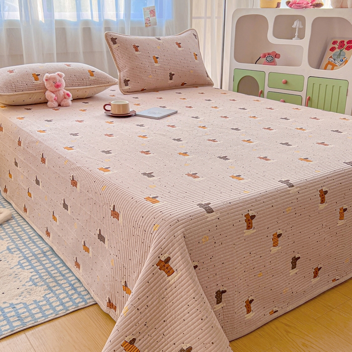 91家纺网 家纺一手货源 找家纺 （总）床盖工厂店 2025新款亲肤舒适高温酵素砂洗全棉纯棉加宝宝绒床盖三件套