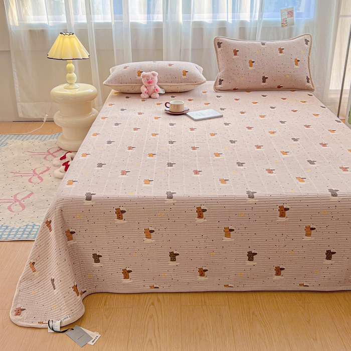 91家纺网 家纺一手货源 找家纺 （总）床盖工厂店 2025新款亲肤舒适高温酵素砂洗全棉纯棉加宝宝绒床盖三件套