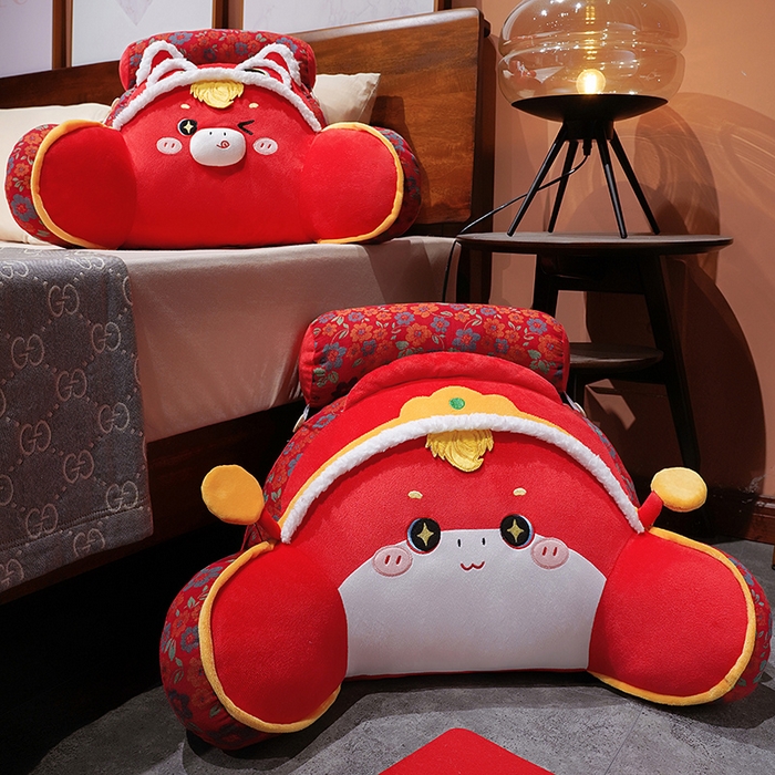 91家纺网 家纺一手货源 找家纺 （总）仟亿莱 2025新款醒狮小马驹三层纱拥抱式腰靠