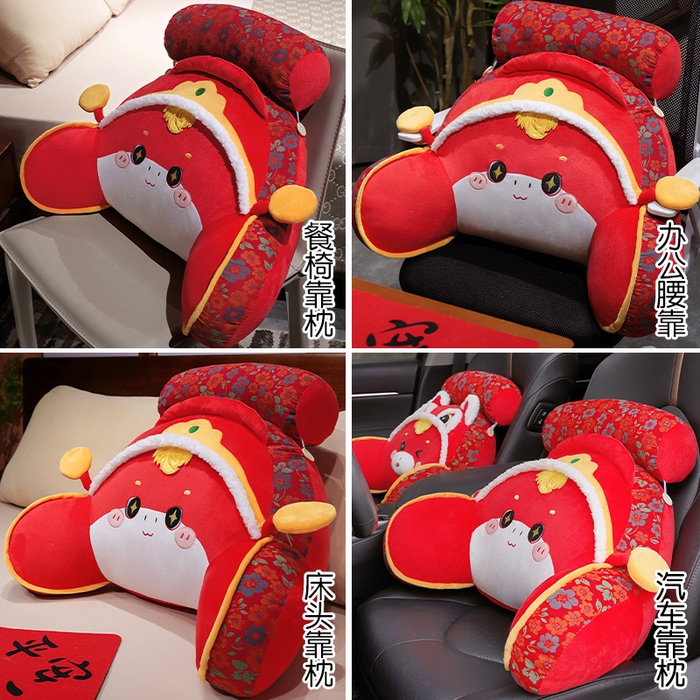 91家纺网 家纺一手货源 找家纺 （总）仟亿莱 2025新款醒狮小马驹三层纱拥抱式腰靠