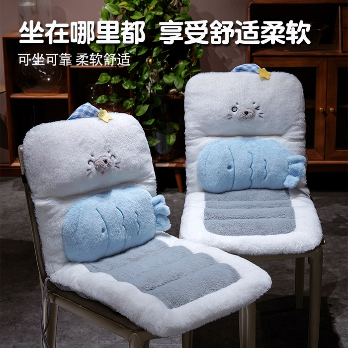 91家纺网 家纺一手货源 找家纺 （总）仟亿莱 2025新款萌萌海豹护腰连体坐垫