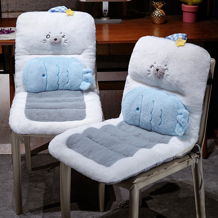 91家纺网 家纺一手货源 找家纺 仟亿莱 2025新款萌萌海豹护腰连体坐垫 组合图仅做展示不可下单