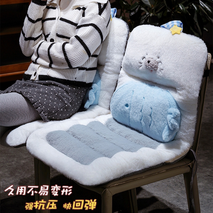 91家纺网 家纺一手货源 找家纺 仟亿莱 2025新款萌萌海豹护腰连体坐垫 组合图仅做展示不可下单