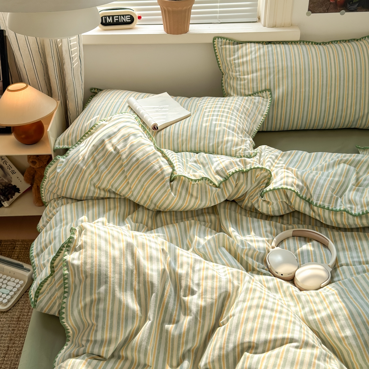 91家纺网 家纺一手货源 找家纺 小叮当家纺仓储工厂店 (买家秀 爆款花型 不断货)2025秋冬新款全棉纯棉加厚磨毛贝壳边工艺款四件套 光年