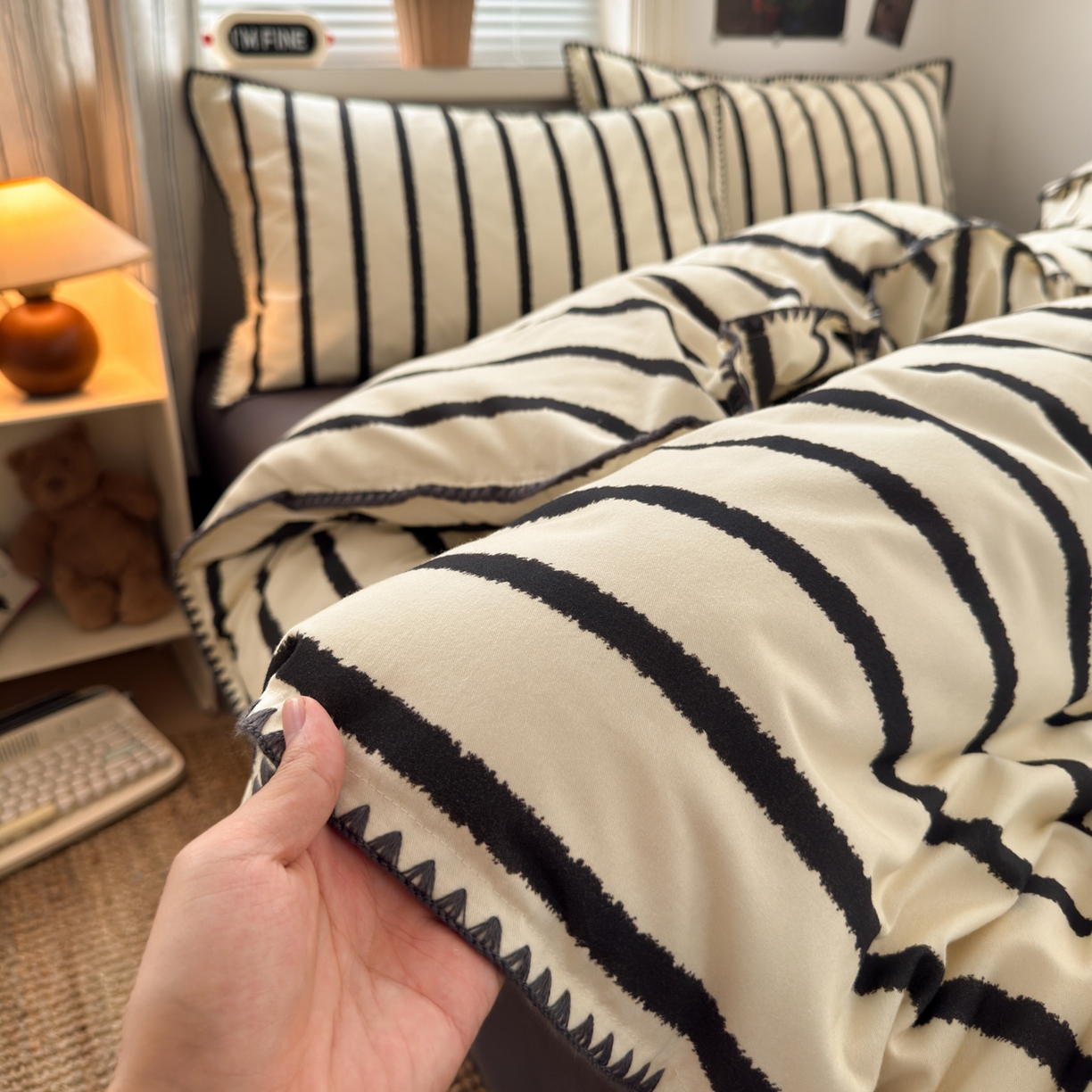 小叮当家纺仓储工厂店 (买家秀 爆款花型 不断货)2025秋冬新款全棉纯棉加厚磨毛贝壳边工艺款四件套 几米