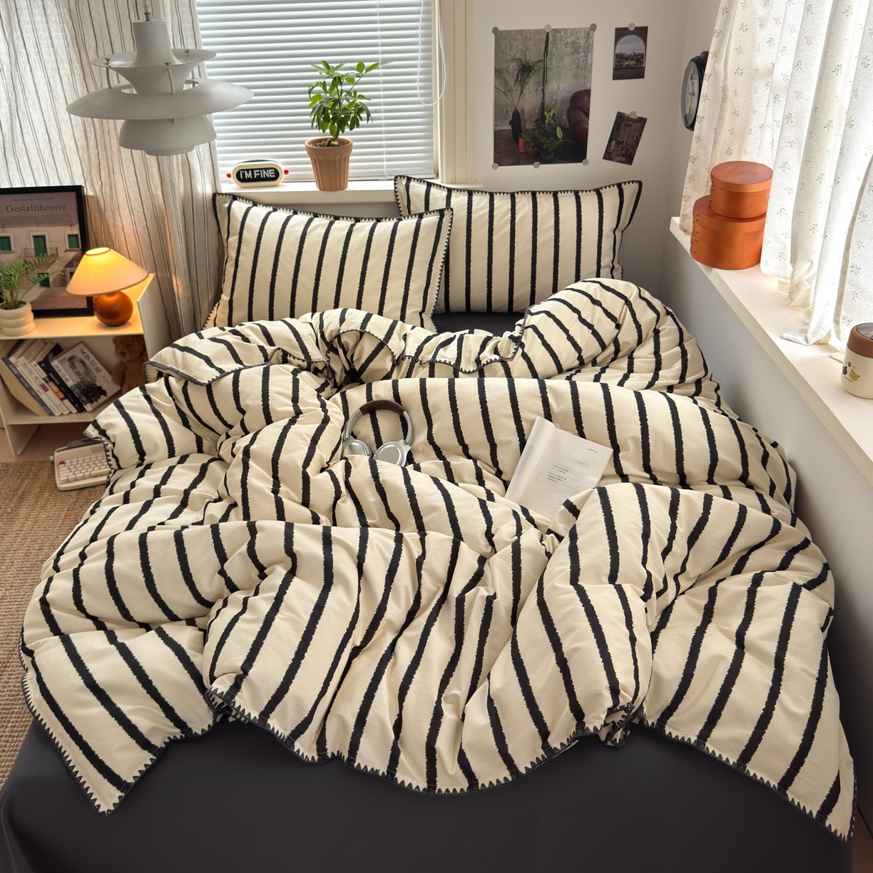 91家纺网 家纺一手货源 找家纺 小叮当家纺仓储工厂店 (买家秀 爆款花型 不断货)2025秋冬新款全棉纯棉加厚磨毛贝壳边工艺款四件套 几米