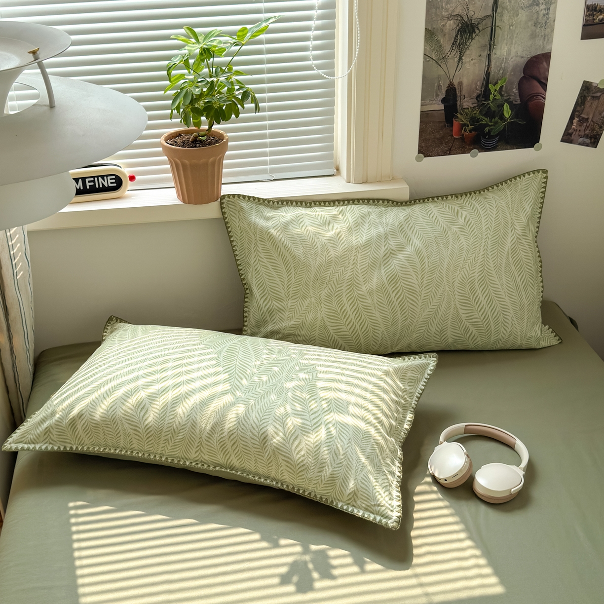 91家纺网 家纺一手货源 找家纺 小叮当家纺仓储工厂店 (买家秀 爆款花型 不断货)2025秋冬新款全棉纯棉加厚磨毛贝壳边工艺款四件套 锦绣绿