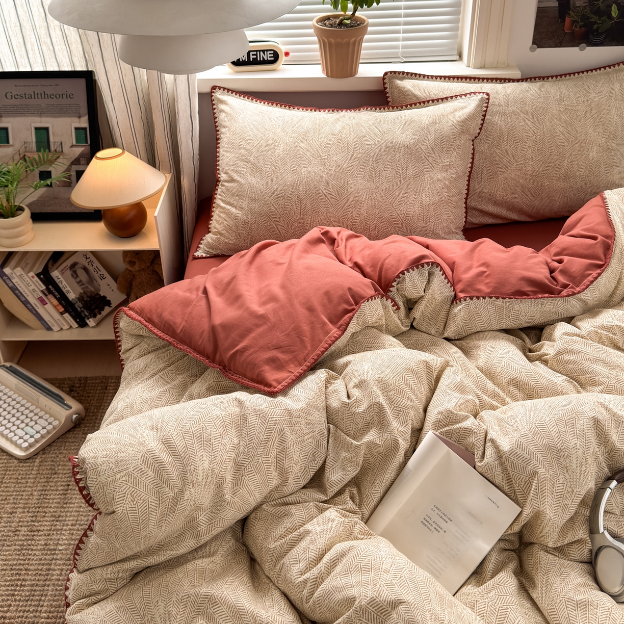 91家纺网 家纺一手货源 找家纺 小叮当家纺仓储工厂店 (买家秀 爆款花型 不断货)2025秋冬新款全棉纯棉加厚磨毛贝壳边工艺款四件套 南音咖