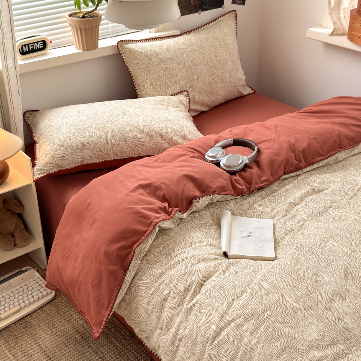 91家纺网 家纺一手货源 找家纺 小叮当家纺仓储工厂店 (买家秀 爆款花型 不断货)2025秋冬新款全棉纯棉加厚磨毛贝壳边工艺款四件套 南音咖